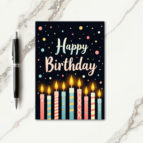 Patterned Candle Birthday Card
