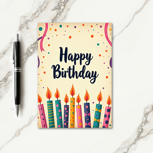Patterned Candles Birthday Card