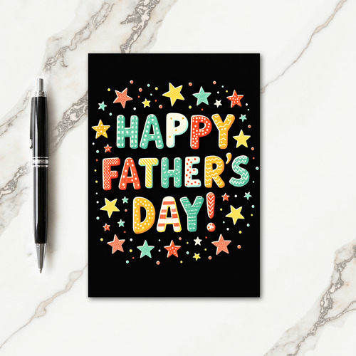 Patterned Fathers Day Type Card