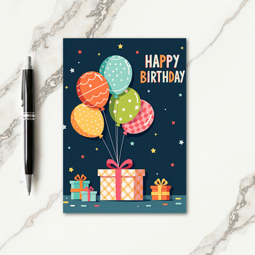 Patterned Gift Birthday Card