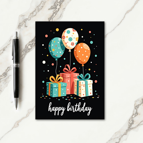 Patterned Gifts Birthday Card