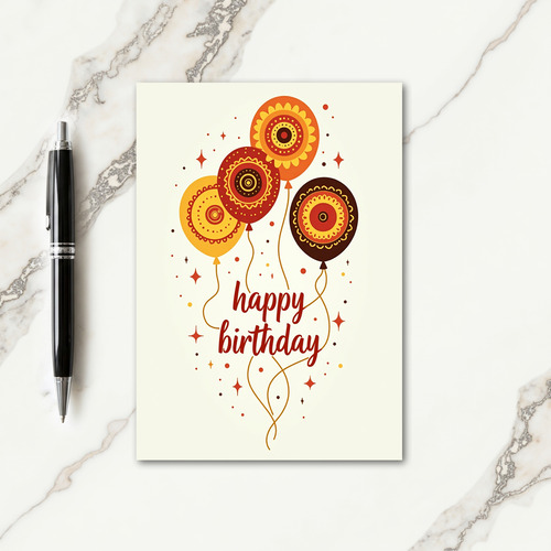 Patterned Orbs Birthday Card