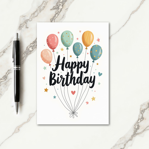 Patterned Pastel Balloon Card