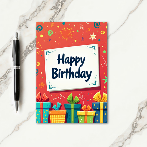 Patterned Presents Birthday Card