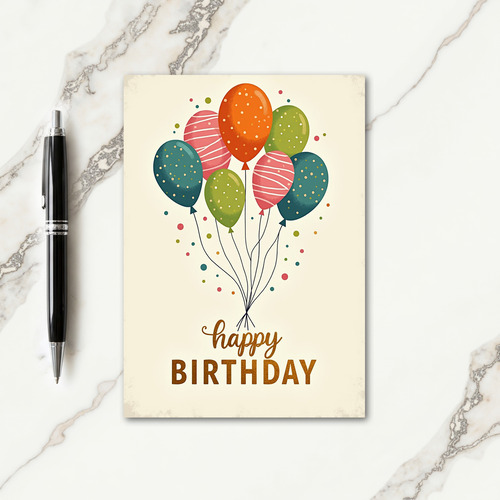 Patterned Spheres Birthday Card