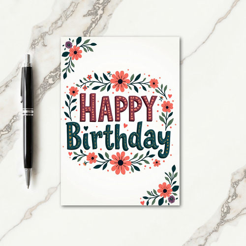 Patterned Text Birthday Card