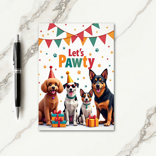 Paw Print Birthday Card