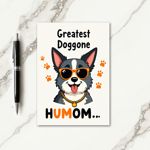 Paw Print Dog Humom Card