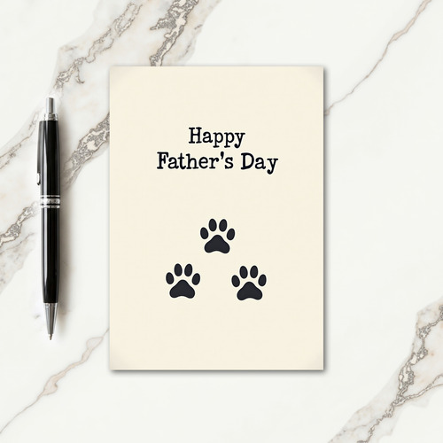 Paw Print Fathers Day Card