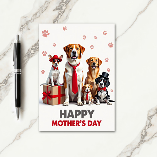 Paw Print Happy Mothers Day Card
