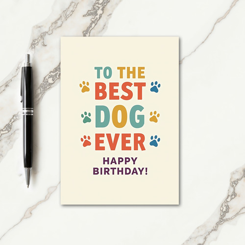 Paw Print Pet Birthday Card