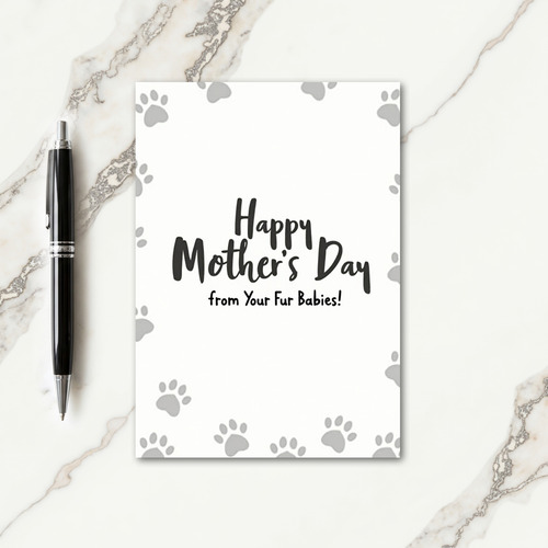 Paw Prints Mothers Day Greeting Card