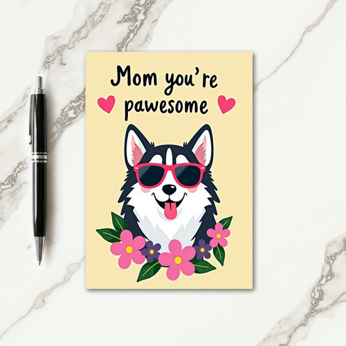 Pawesome Mom Illustration Card