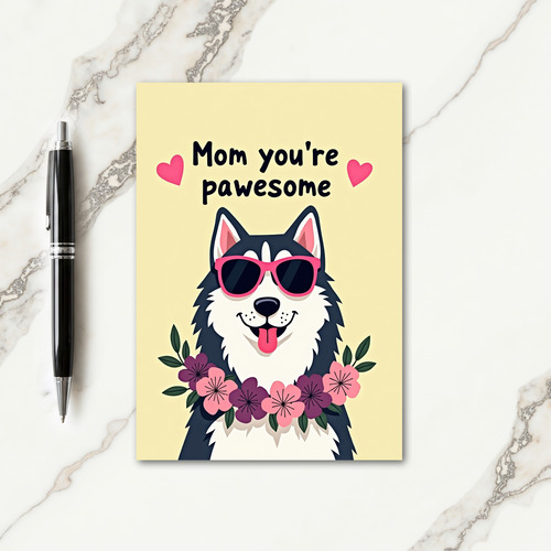 Pawesome Moms Floral Art Card