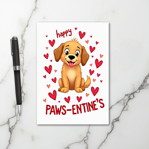 Pawsentine Valentines Puppy Card