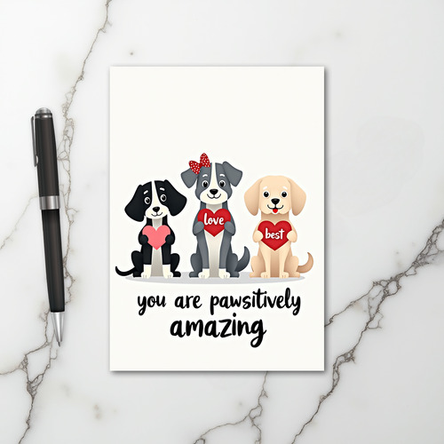 Pawsitively Amazing Dogs Love Card