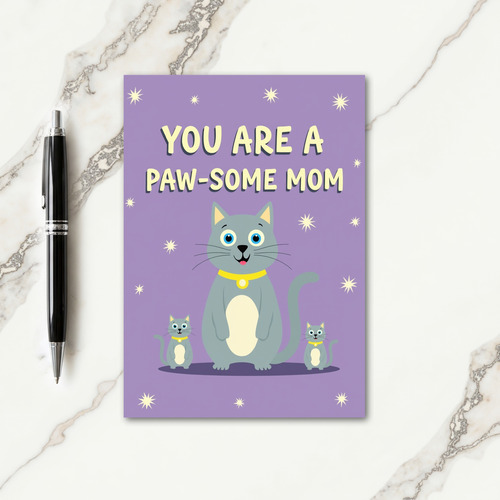Pawsome Moms Day Feline Art Card