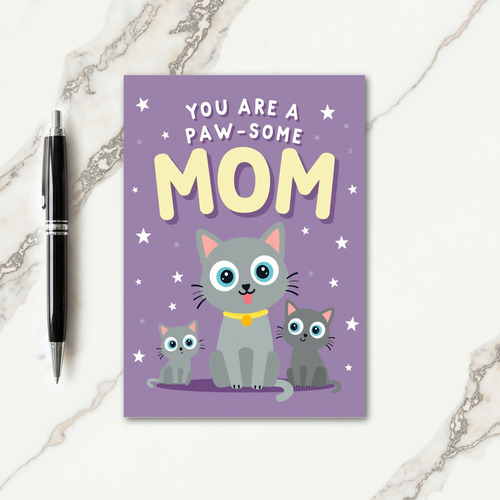 Pawsome Moms Feline Art Card