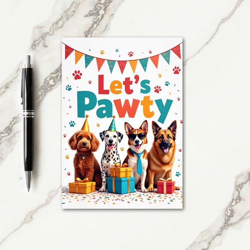 Pawty Animal Birthday Card