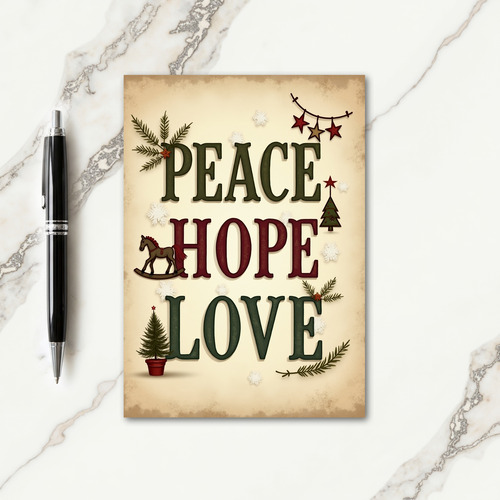 Peace Hope Love Christmas Card