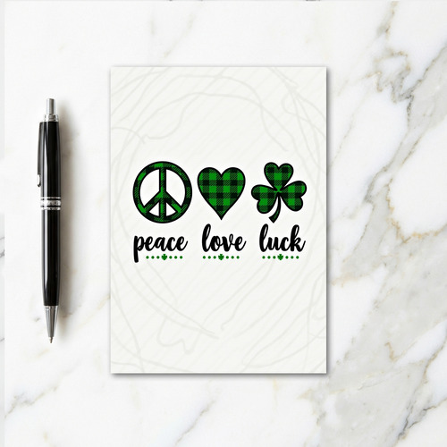 Peace Love Luck Greeting Card