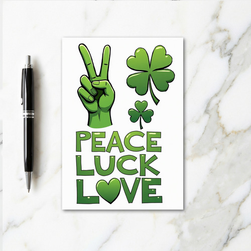 Peace Luck Love Art Card