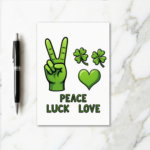 Peace Luck Love Green Card
