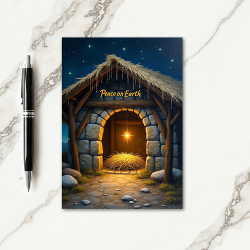 Peace On Earth Manger Card