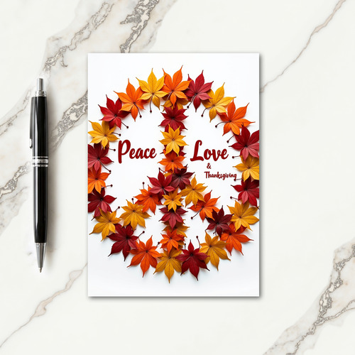Peaceful Autumn Leaves Thanksgiving Card