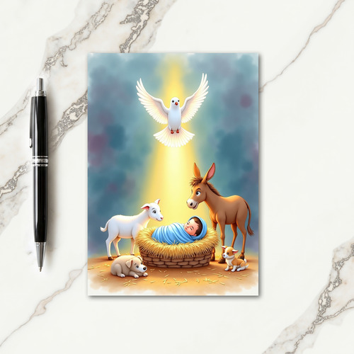 Peaceful Baby Christmas Card