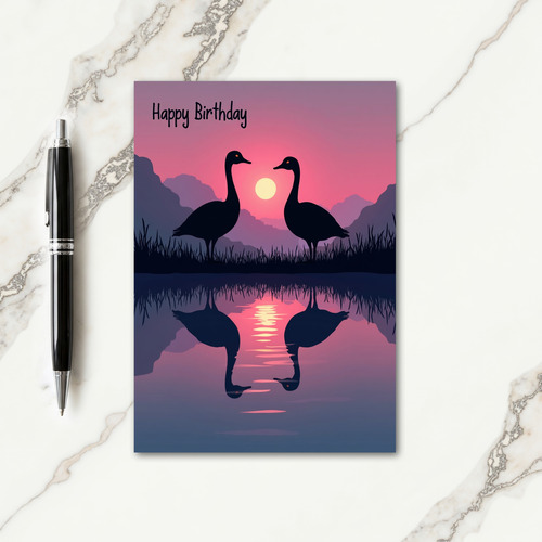 Peaceful Bird Sunset Birthday Card