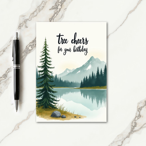 Peaceful Birthday Lake Mountain Card