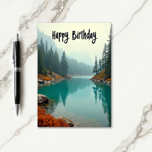 Peaceful Birthday Lake Reflection Card