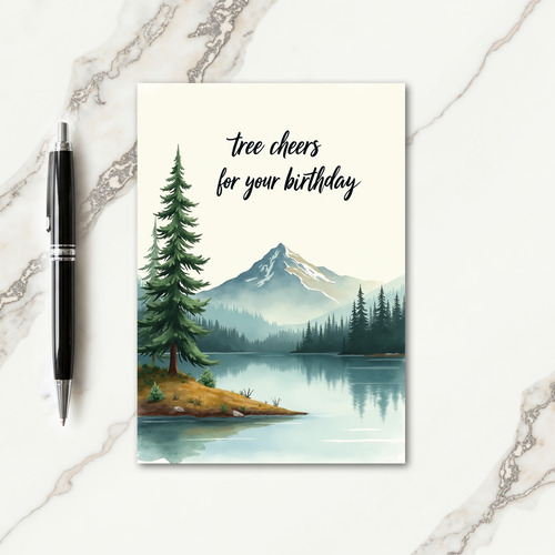 Peaceful Birthday Mountain Lake Card