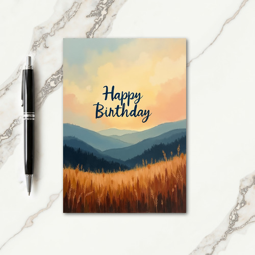 Peaceful Birthday Mountain View Card