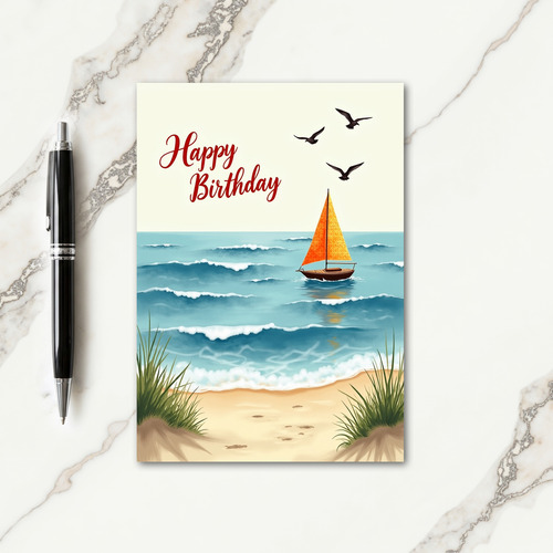 Peaceful Birthday Sailboat Card