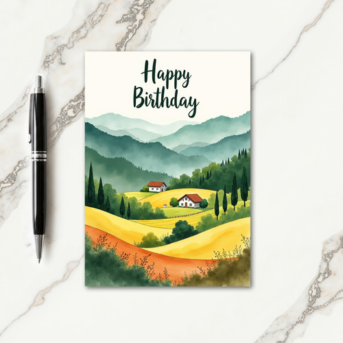 Peaceful Birthday Watercolor Card