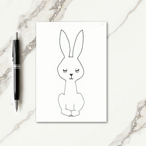 Peaceful Bunny Sketch Card