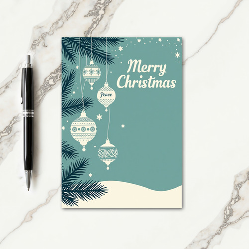 Peaceful Evergreen Ornament Card