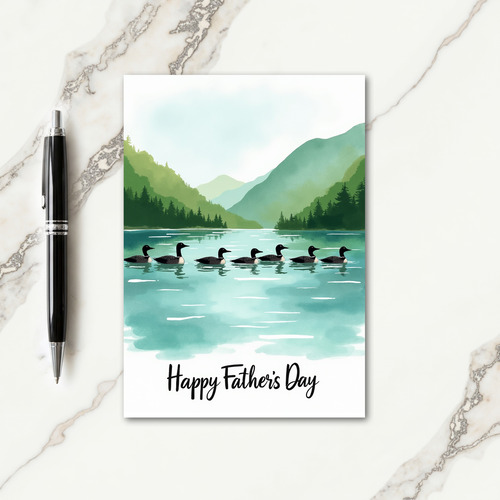 Peaceful Fathers Day Lake Card