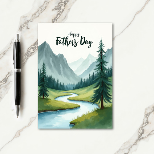 Peaceful Fathers Day River Card