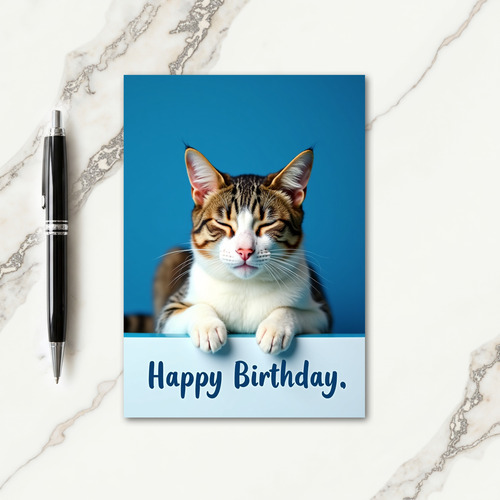 Peaceful Feline Birthday Card