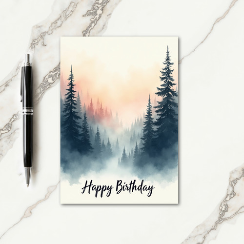 Peaceful Forest Birthday Card