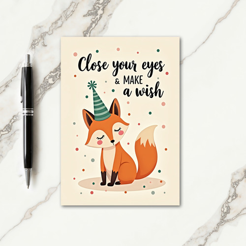 Peaceful Fox Creature Birthday Card