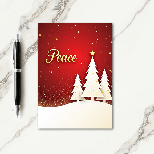 Peaceful Gold Glitter Christmas Card