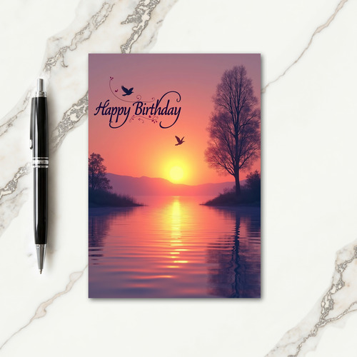 Peaceful Golden Sunset Card