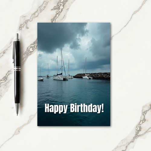 Peaceful Harbor Boat Card