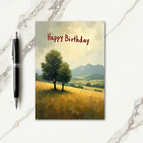 Peaceful Landscape Birthday Card