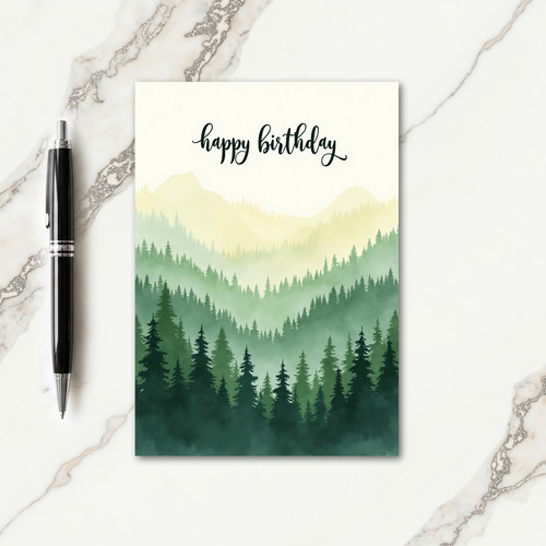 Peaceful Mountain Forest Card