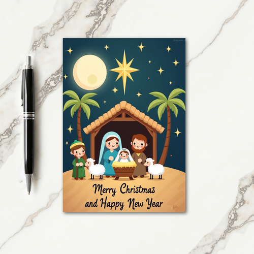 Peaceful Nativity Christmas Card